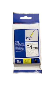 Brother TZE-FX251 24 mm Beyaz Üzeri Siyah Esnek Laminasyonlu Etik Brother TZE-FX251 24 mm Beyaz Üzeri Siyah Esnek Laminasyonlu Etik