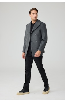 Danger Erkek Relaxed Fit Yün Kruvaze Kaşe Palto Gri 4350dngr Danger Erkek Relaxed Fit Yün Kruvaze Kaşe Palto Gri 4350dngr
