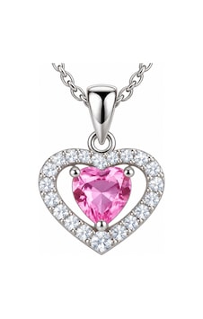 Premium Parlak Ve Şık Pembe Zirkon Taşlı Kalp Kadın 925 Gümüş Kolye 45 Cm Premium Parlak Ve Şık Pembe Zirkon Taşlı Kalp Kadın 925 Gümüş Kolye 45 Cm