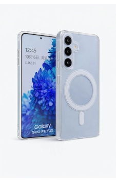 Samsung Galaxy S25 Uyumlu Kamera Korumalı Magsafe Wireless Şarj Özellikli Lüks Şeffaf Silikon Telefon Kılıfı