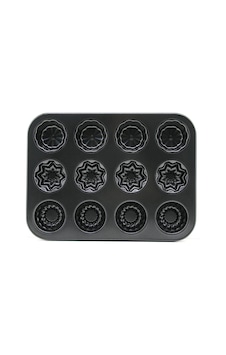 12 Gözlü Metal - Siyah Şekilli Muffin - Kek Kalıp 5570 12 Gözlü Metal - Siyah Şekilli Muffin - Kek Kalıp 5570