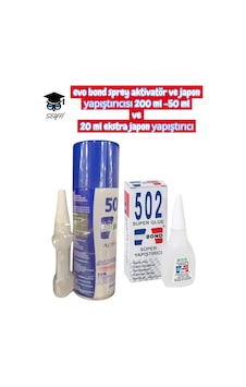 Evo Bond Sprey Aktivatör Ve Japon Yapıştırıcısı 200 Ml -50 Ml Ve 20 Ml Ekstra Japon Yapıştırıcı Evo Bond Sprey Aktivatör Ve Japon Yapıştırıcısı 200 Ml -50 Ml Ve 20 Ml Ekstra Japon Yapıştırıcı
