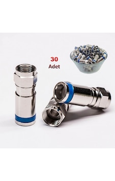 Rg6 Dijitürk Sıkmalı F Konnektör - 30 Adet Rg6 Dijitürk Sıkmalı F Konnektör - 30 Adet