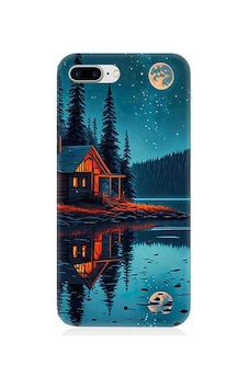 Apple Uyumlu iPhone 8 Plus Göl Evi Desenli Silikon Kılıf Apple Uyumlu iPhone 8 Plus Göl Evi Desenli Silikon Kılıf