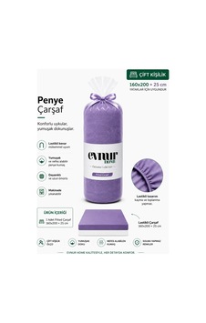 Evnur Çift Kişilik Penye Çarşaf Mor Evnur Çift Kişilik Penye Çarşaf Mor