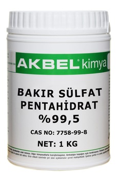Akbel Bakır Sülfat Pentahidrat %99,5 1 Kg Akbel Bakır Sülfat Pentahidrat %99,5 1 Kg