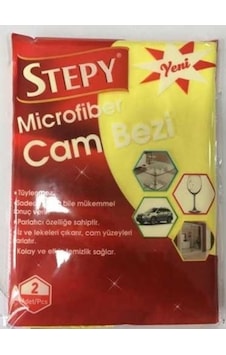 Stepy Mikrofiber Cam Bezi Sarı 2'li Stepy Mikrofiber Cam Bezi Sarı 2'li