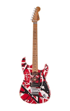 Evh Striped Frankenstein Frankie Akçaağaç Klavye Red With Black Stripes Relic Elektro Gitar