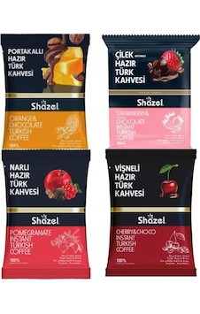 Shazel Hazır Türk Kahve Seti Portakallı Vişneli Çilekli Narlı 4 X 100 G 4 Lü Set Türk Kahvesi Shazel Hazır Türk Kahve Seti Portakallı Vişneli Çilekli Narlı 4 X 100 G 4 Lü Set Türk Kahvesi
