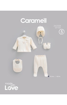 Caramell Very Nice 5'li Hastane Çıkışı Zıbın Seti Bej renkli Caramell Very Nice 5'li Hastane Çıkışı Zıbın Seti Bej renkli