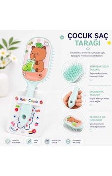 5 Farklı Seçenekli Sevimli Hayvan Desenli Yumuşak Uçlu Ergonomik Çocuk Saç Tarağı Fırçası 5 Farklı Seçenekli Sevimli Hayvan Desenli Yumuşak Uçlu Ergonomik Çocuk Saç Tarağı Fırçası