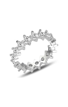 Söğütlü Silver Gümüş Rodyumlu Pırlanta Modeli Çapraz Su Yolu Tamtur Yüzük Barcode Beyaz Söğütlü Silver Gümüş Rodyumlu Pırlanta Modeli Çapraz Su Yolu Tamtur Yüzük Barcode Beyaz