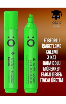 Fosforlu İşaretleme Kalemi 3 Kat Daha Dolu Mürekkep İtalya Üretim Yeşil Fosforlu İşaretleme Kalemi 3 Kat Daha Dolu Mürekkep İtalya Üretim Yeşil