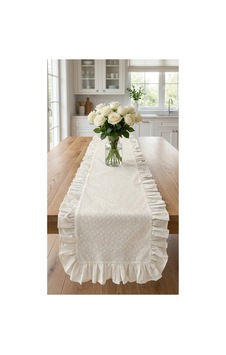 %100 Pamuk Özel Desenli Fırfırlı Runner 40x150 Beyaz - 900631180 Beyaz %100 Pamuk Özel Desenli Fırfırlı Runner 40x150 Beyaz - 900631180 Beyaz
