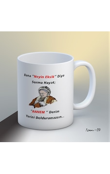 Anne Temalı Kupa Bardak-1sen09 Beyaz