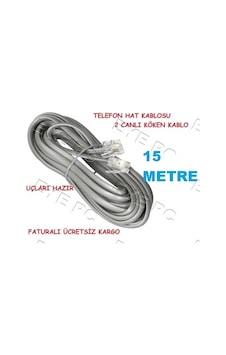 15 Metre Spliter Modem Arasi Kablo 2 Can Uçlari Hazir Jakli 15 Metre Spliter Modem Arasi Kablo 2 Can Uçlari Hazir Jakli