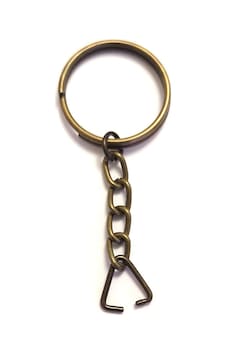 Anahtarlık Halkası, Halka + Zincir + Üçgen, 24mm, Antik, 1 Adet Anahtarlık Halkası, Halka + Zincir + Üçgen, 24mm, Antik, 1 Adet
