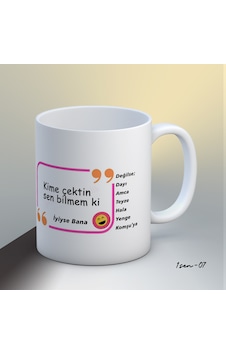 Anne Temalı Kupa Bardak-1sen07 Beyaz