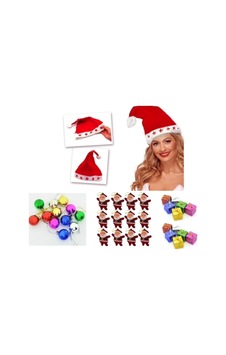 Yılbaşı Ağaç Süsü 36 Süs + Işıklı Noel Baba Şapkası Yılbaşı Ağaç Süsü 36 Süs + Işıklı Noel Baba Şapkası
