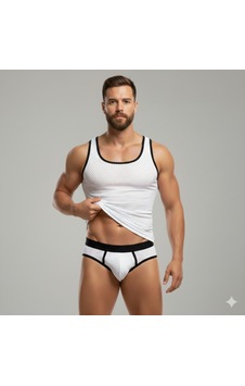 Beyaz Delikli Kumaş Tank Top Slip Takımı Çok Renkli Beyaz Delikli Kumaş Tank Top Slip Takımı Çok Renkli