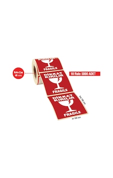 Dikkat Kırılır Etiket 100x100 10 Rulo 500'lü Sarım Dikkat Kırılır Etiket 100x100 10 Rulo 500'lü Sarım
