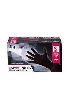 Haspet - Siyah Nitril Muayene Eldiveni