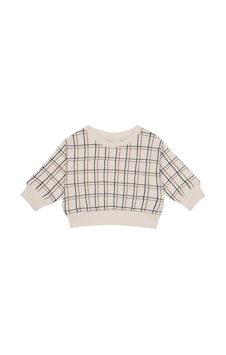 Antebies Organik Gots Sertifikalı Bej Grid Desenli Uzun Kollu Manşetli Erkek Bebek Sweatshirt Antebies Organik Gots Sertifikalı Bej Grid Desenli Uzun Kollu Manşetli Erkek Bebek Sweatshirt