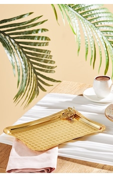 Emsan Leafy Dikdörtgen Tepsi Gold 23 cm Emsan Leafy Dikdörtgen Tepsi Gold 23 cm