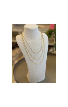 Zincir Kolye-60cm - Altın Çok Renkli Zincir Kolye-60cm - Altın Çok Renkli