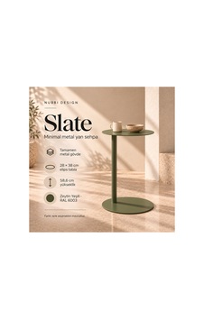 Slate Metal C Sehpa Modern Tasarım Elips Tablalı Minimalist Koltuk Yanı Sehpa Yeşil - 935314037 Yeşil Slate Metal C Sehpa Modern Tasarım Elips Tablalı Minimalist Koltuk Yanı Sehpa Yeşil - 935314037 Yeşil