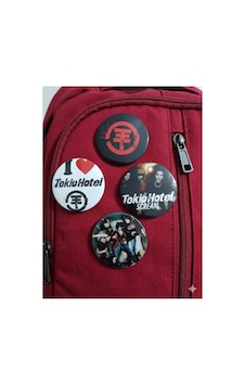 Owl Bag Tokio Hotel Desenli Tasarım 4 Adet Mega Boy Rozet Seti Diğer