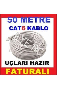 EYEPC 50 Mt 50 Metre Cat 6 Internet Kablosu Bakir Kablo EYEPC 50 Mt 50 Metre Cat 6 Internet Kablosu Bakir Kablo
