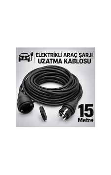Elektrikli Araç Şarj Cihazları İçin Uzatma Kablosu 3x2.5mm %100 Tam Bakır 15 Metre Elektrikli Araç Şarj Cihazları İçin Uzatma Kablosu 3x2.5mm %100 Tam Bakır 15 Metre
