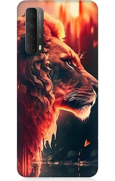 Huawei P Smart 2021 Uyumlu Sarı Kırmızı Asil Aslan Desenli Silikon Kılıf Huawei P Smart 2021 Uyumlu Sarı Kırmızı Asil Aslan Desenli Silikon Kılıf