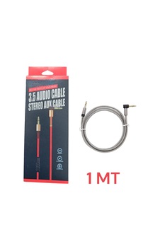 Northcity Metal Başlık Tpe Kablo 3.5mm Aux - 1 Metre Renkli, Dayanıklı Ve Yüksek Ses Kalitesi