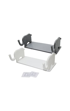 Enfa Enf-716 Beyaz & Gri Filli Tutacaklı Plastik Etajer 12x31cm