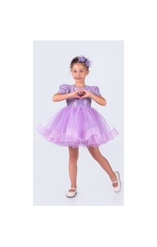Mnk Baby & Kids Tütü Gren Etekli Kız Çocuk Pul Payetli Kısa Kol Kikidi Elbise Mnk0601 Lila Mnk Baby & Kids Tütü Gren Etekli Kız Çocuk Pul Payetli Kısa Kol Kikidi Elbise Mnk0601 Lila