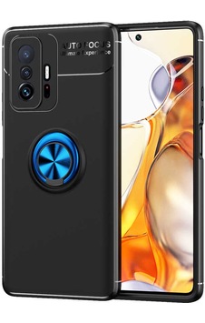 Xiaomi Mi 11t 5g Kılıf Zore Ravel Silikon Kapak Siyah-Mavi Xiaomi Mi 11t 5g Kılıf Zore Ravel Silikon Kapak Siyah-Mavi