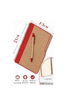 Sert Kapak Çizgili Defter 100 Yaprak 1 Adet Kalem Hediyeli Lastikli Defter Spiralli Günlük Defteri Kırmızı Sert Kapak Çizgili Defter 100 Yaprak 1 Adet Kalem Hediyeli Lastikli Defter Spiralli Günlük Defteri Kırmızı