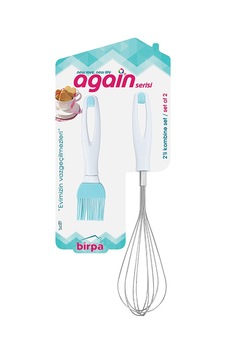 Again Büyük Silikon Yumurta Fırçası &No 2 Çırpıcı Seti Beyaz Again Büyük Silikon Yumurta Fırçası &No 2 Çırpıcı Seti Beyaz