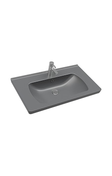 Seramiksan Saturn A142021K Etajer Uyumlu Lavabo Mat Antrasit 80 CM Seramiksan Saturn A142021K Etajer Uyumlu Lavabo Mat Antrasit 80 CM