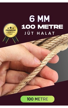 6 Mm 100 Metre Jüt Halat Dekoratif Hasır İp Urgan Süs Çeşidi