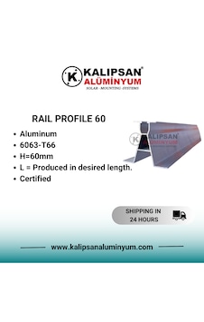 60'lık Aşık Ray Profili -h:60 Mm 2000 Mm 3 Adet 60'lık Aşık Ray Profili -h:60 Mm 2000 Mm 3 Adet