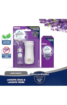 Glade Banyo Cihaz + Yedek Lavanta Oda Kokusu 2'li Glade Banyo Cihaz + Yedek Lavanta Oda Kokusu 2'li