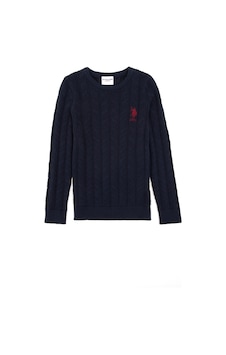 U.S. Polo Assn. Erkek Çocuk Lacivert Basic Bisiklet Yaka Kazak 50293551-VR033 U.S. Polo Assn. Erkek Çocuk Lacivert Basic Bisiklet Yaka Kazak 50293551-VR033