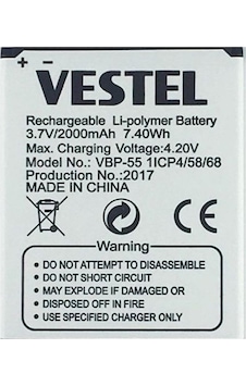 Vestel Uyumlu Venüs 5.0x / 5.0v (vbp-50) Batarya Pil 2000mAh Vestel Uyumlu Venüs 5.0x / 5.0v (vbp-50) Batarya Pil 2000mAh