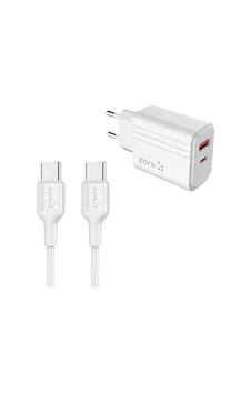 Zore Play Serisi Pl07 Type-c To Type-c 2in1 Pd Seyahat Şarj Aleti 20w - Beyaz Zore Play Serisi Pl07 Type-c To Type-c 2in1 Pd Seyahat Şarj Aleti 20w - Beyaz