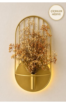 Gold Şeritli Aplik Model Çiçeklik + Cipso Çiçek 1 Adet , Modern Dekoratif Duvar Dekoru Metal Çiçeklik Gold - 912575821 Gold Şeritli Aplik Model Çiçeklik + Cipso Çiçek 1 Adet , Modern Dekoratif Duvar Dekoru Metal Çiçeklik Gold - 912575821