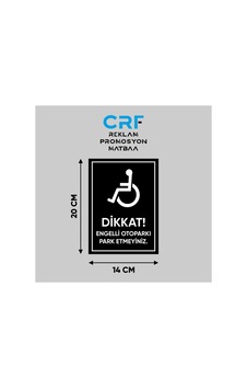 Metal Dikkat Engelli Otoparkı Park Yasak Uyarı Levhası 14x20 Cm Arkası Yapışkanlı