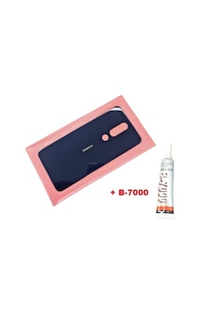 Nokia 5.1 Plus Arka Pil Batarya Kapağı Cam Lacivert + B-7000 Nokia 5.1 Plus Arka Pil Batarya Kapağı Cam Lacivert + B-7000